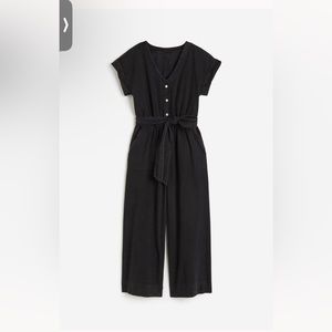 New denim short sleeve jumpsuit